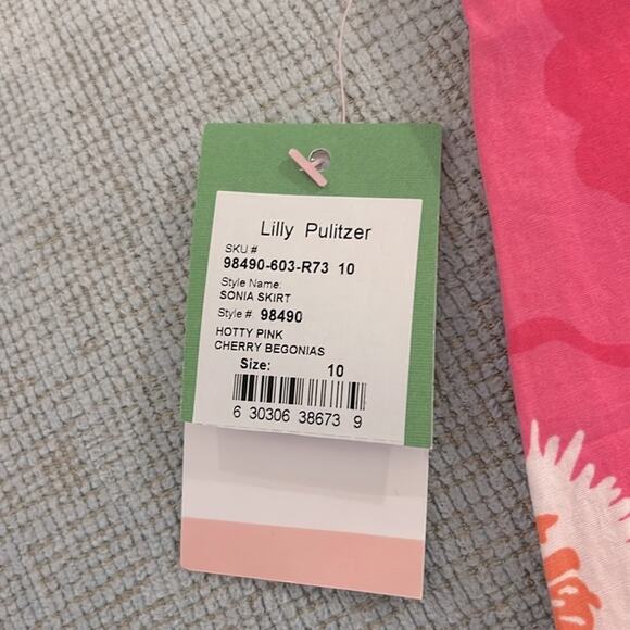NWT Lilly Pulitzer Sonia A-Line skirt in Hotta Pink Cherry Begonias - Picture 9 of 9